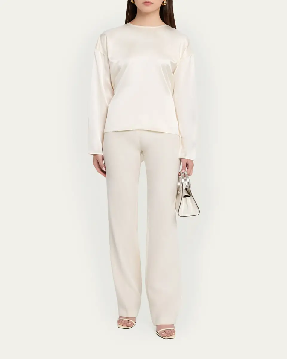 Helmut Lang Draped Long-Sleeve Silk Scarf Top | Thumbnail 2 Helmut Lang Draped Long-Sleeve Silk Scarf Top | Thumbnail 2
