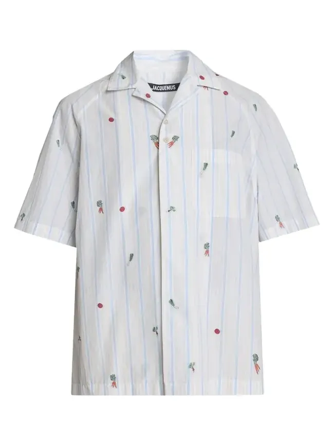 Men's Vegetable Stripe Cotton Short-Sleeve Shirt Men's Vegetable Stripe Cotton Short-Sleeve Shirt