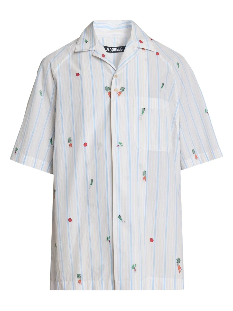 Men's Vegetable Stripe Cotton Short-Sleeve Shirt Men's Vegetable Stripe Cotton Short-Sleeve Shirt