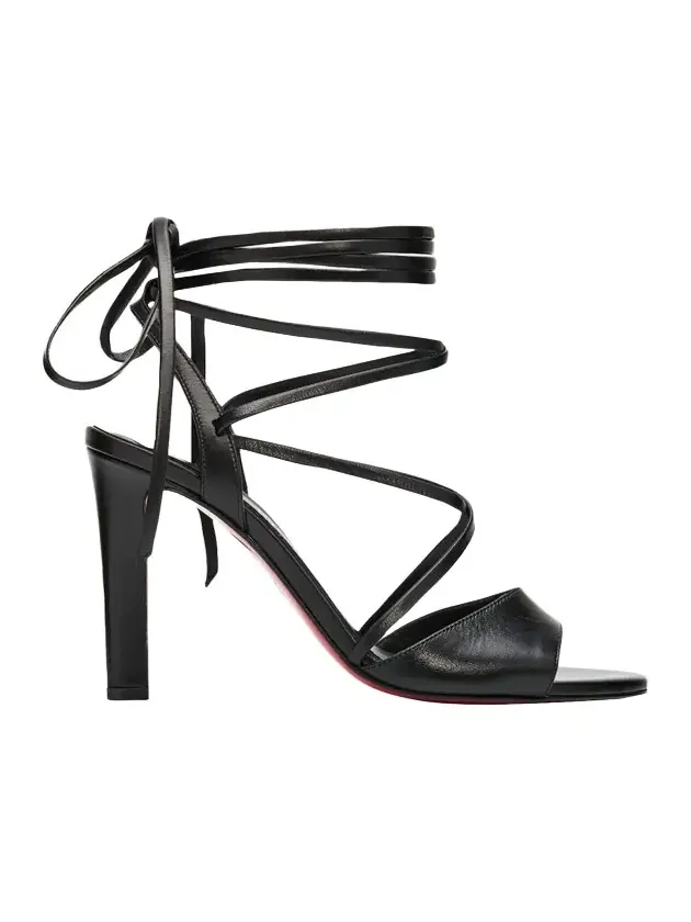 Christian Louboutin 100mm Fanny Randa Leather Ankle-Tie Sandals