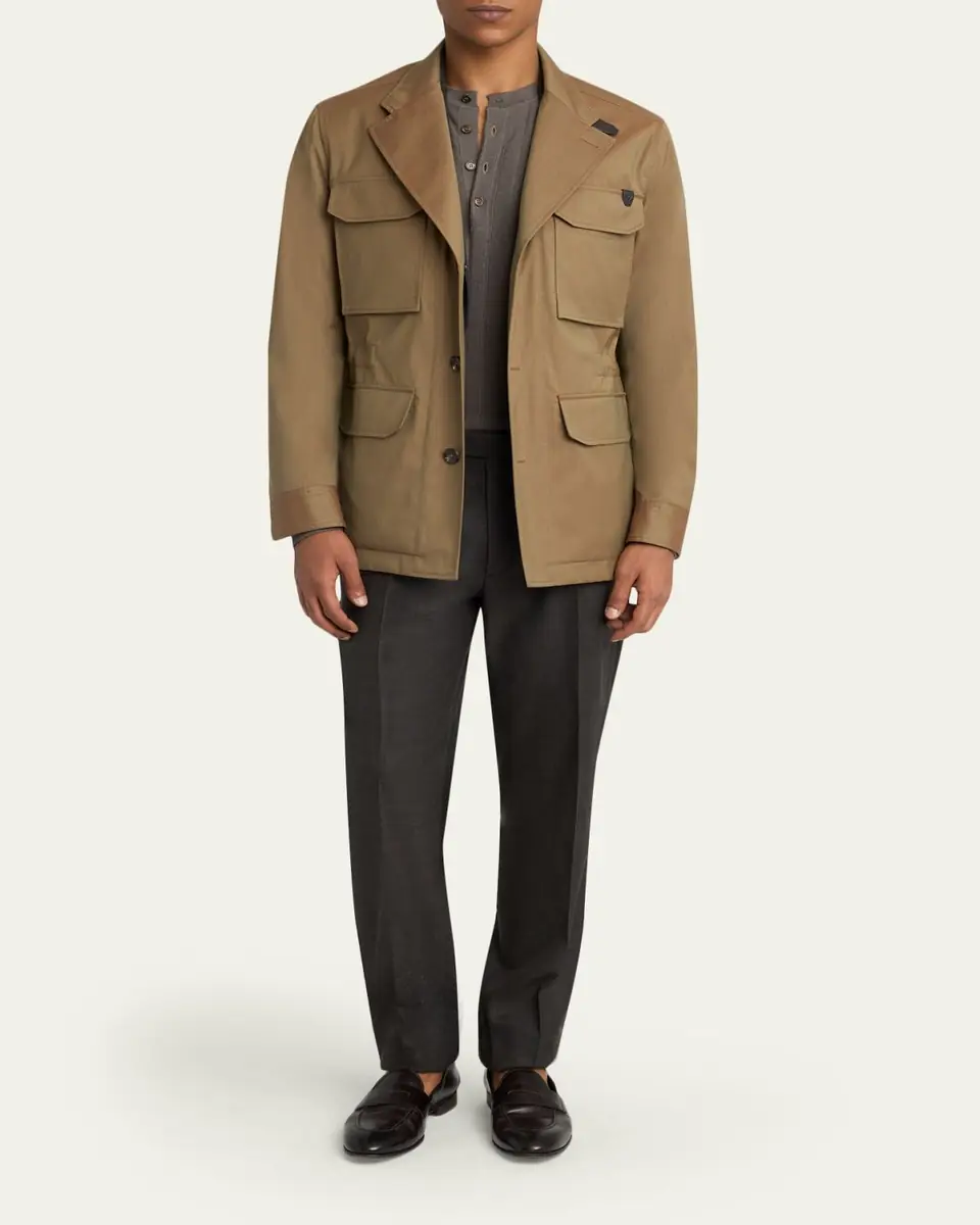 Brioni Men's Wool-Blend Sahariana Jacket | Thumbnail 2