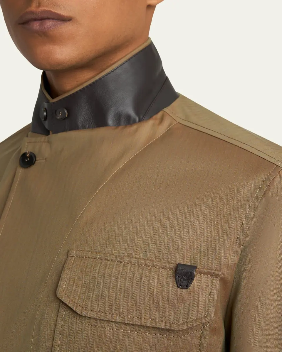 Brioni Men's Wool-Blend Sahariana Jacket | Thumbnail 5