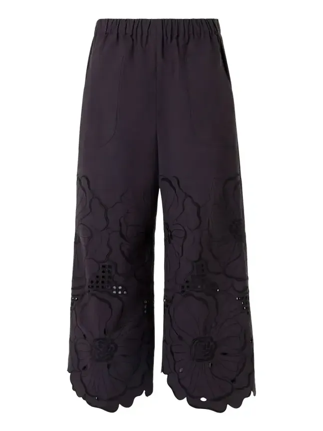 Frey Flower Eyelet Pants in Cotton Poplin Frey Flower Eyelet Pants in Cotton Poplin