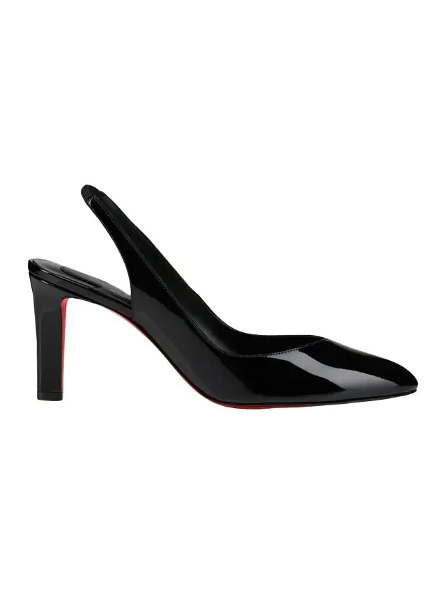 85mm Fannylove Patent Leather Slingback Pumps
