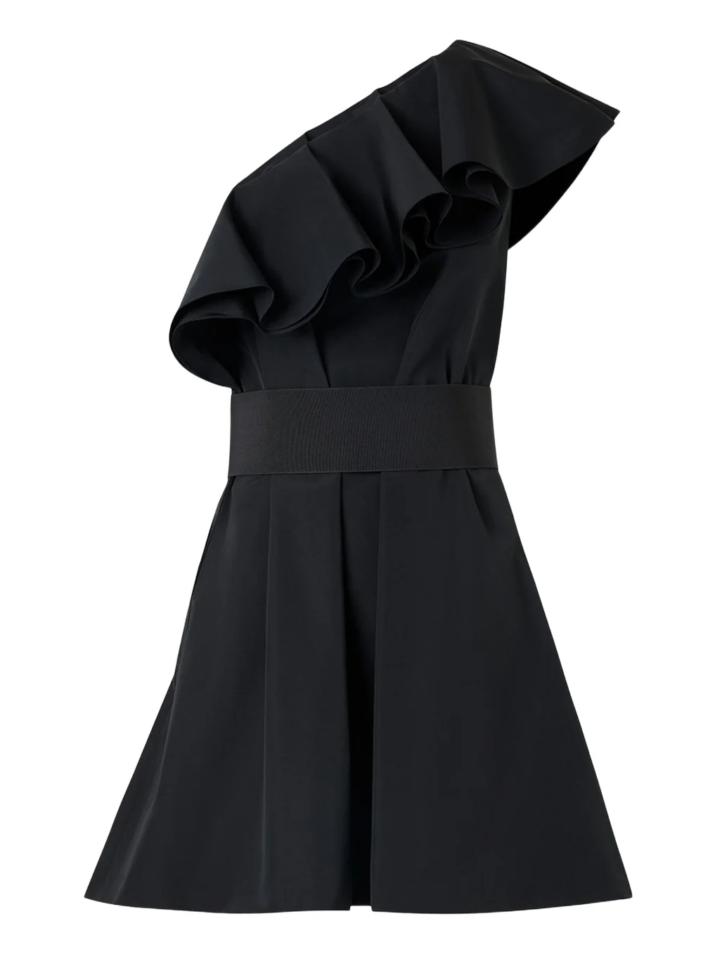 Ruffle One-Shoulder Belted Mini Dress Ruffle One-Shoulder Belted Mini Dress