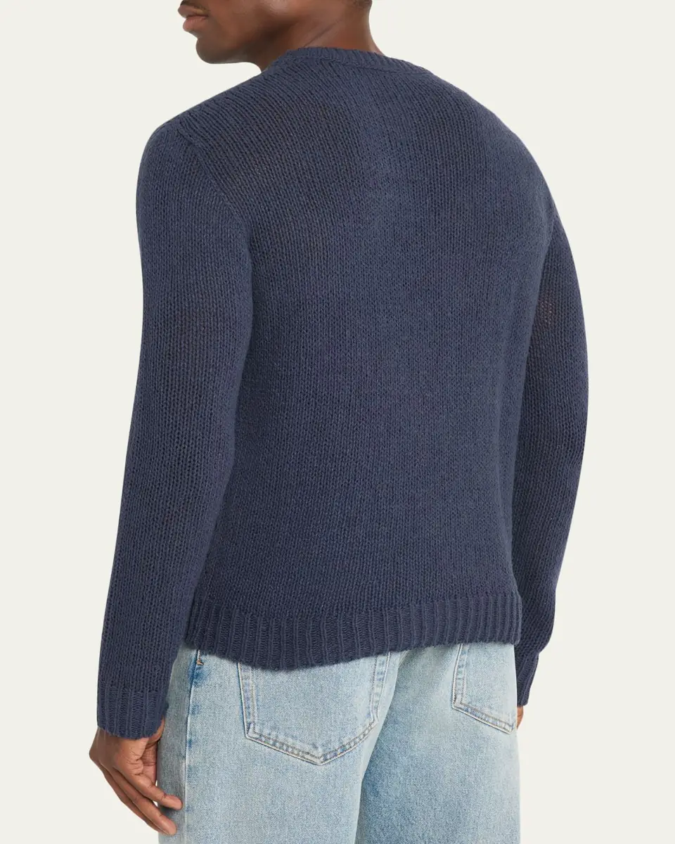 The Row Men's Laing Silk Knit Crewneck Sweater | Thumbnail 3 The Row Men's Laing Silk Knit Crewneck Sweater | Thumbnail 3