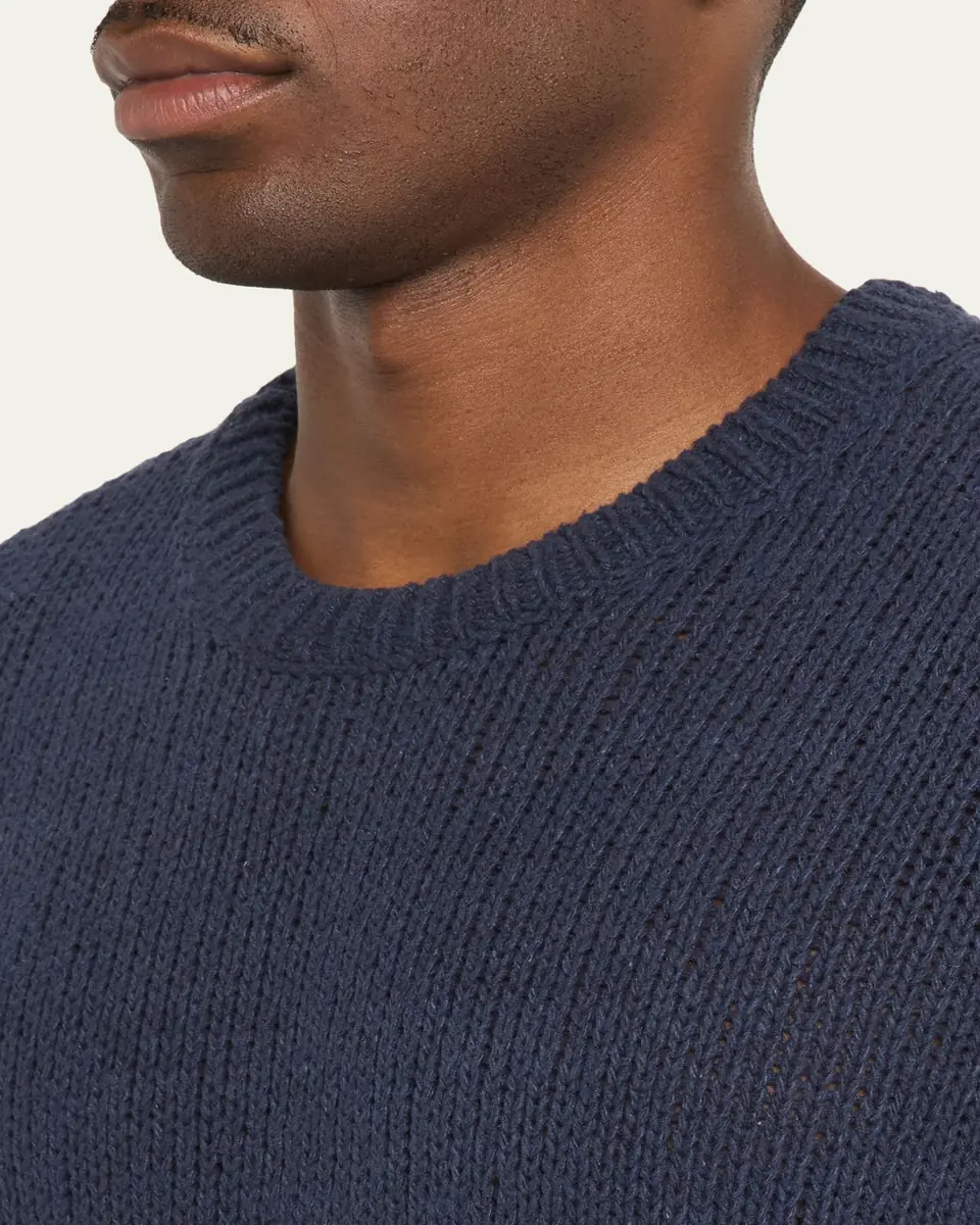 The Row Men's Laing Silk Knit Crewneck Sweater | Thumbnail 5 The Row Men's Laing Silk Knit Crewneck Sweater | Thumbnail 5