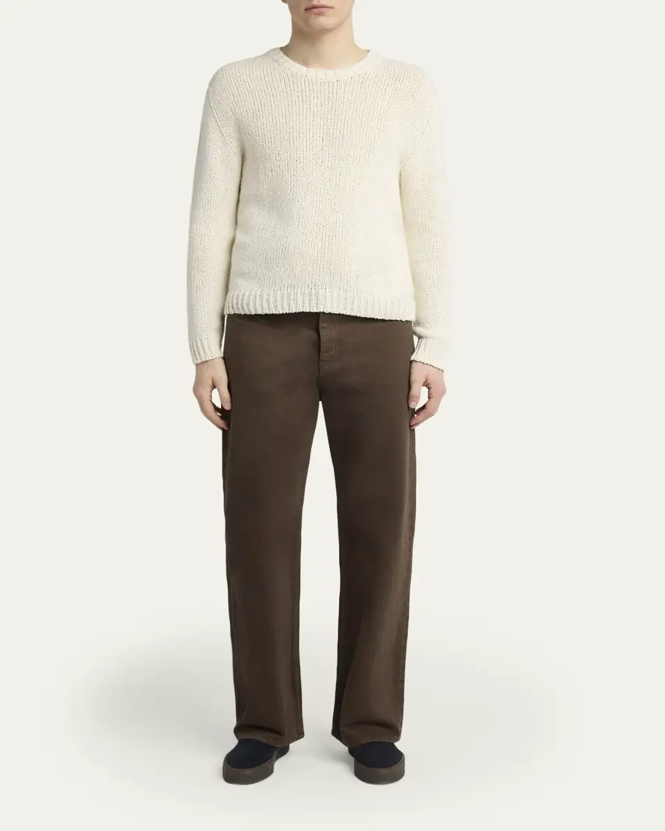 The Row Men's Laing Silk Knit Crewneck Sweater | Thumbnail 6 The Row Men's Laing Silk Knit Crewneck Sweater | Thumbnail 6