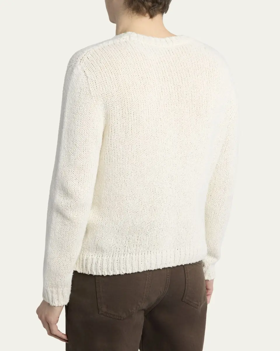 The Row Men's Laing Silk Knit Crewneck Sweater | Thumbnail 7 The Row Men's Laing Silk Knit Crewneck Sweater | Thumbnail 7