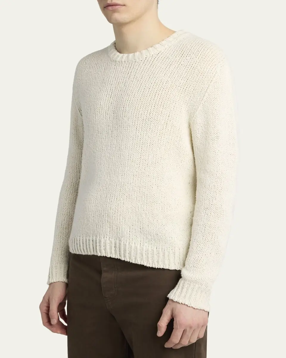 The Row Men's Laing Silk Knit Crewneck Sweater | Thumbnail 8 The Row Men's Laing Silk Knit Crewneck Sweater | Thumbnail 8