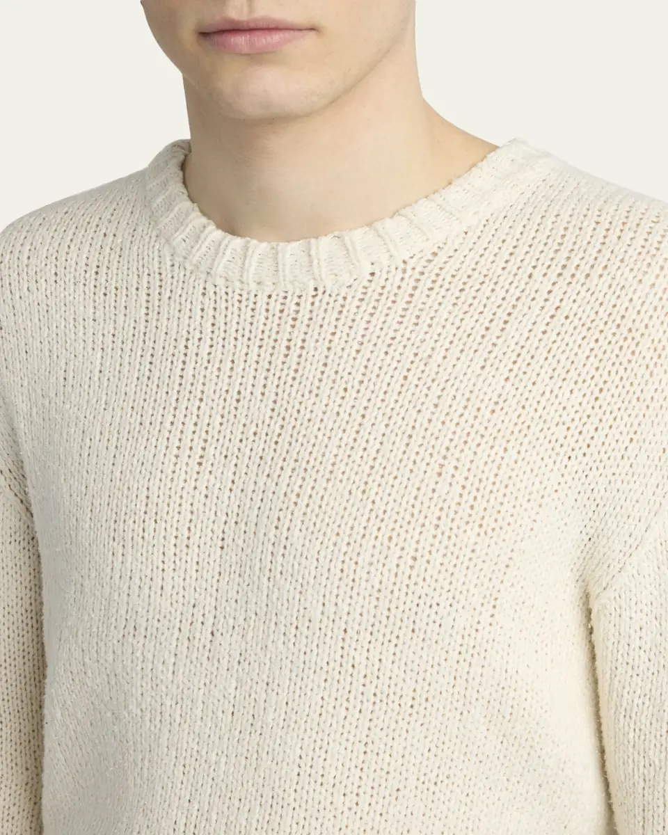 The Row Men's Laing Silk Knit Crewneck Sweater | Thumbnail 9 The Row Men's Laing Silk Knit Crewneck Sweater | Thumbnail 9