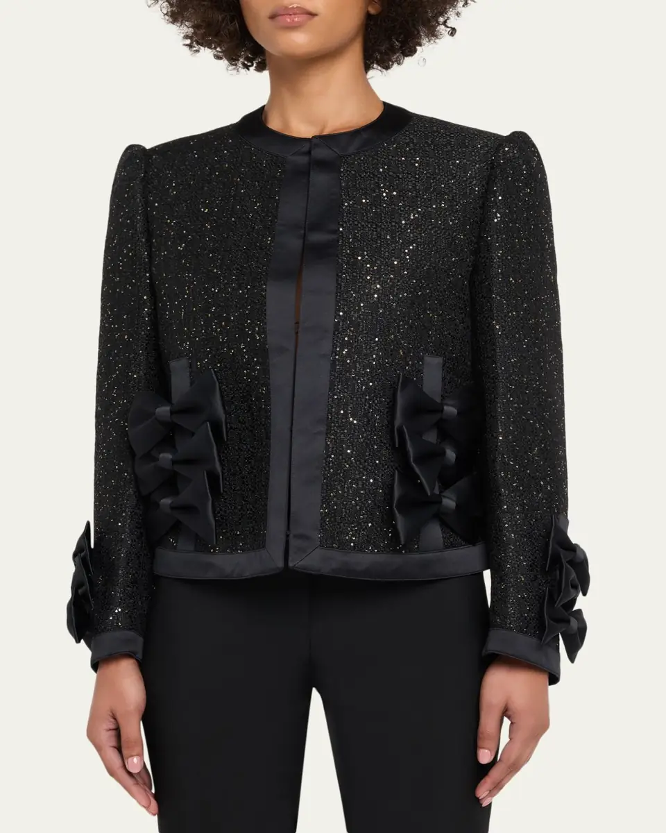 NOIR KEI NINOMIYA Satin Bow Sequined Jacket | Thumbnail 4 NOIR KEI NINOMIYA Satin Bow Sequined Jacket | Thumbnail 4