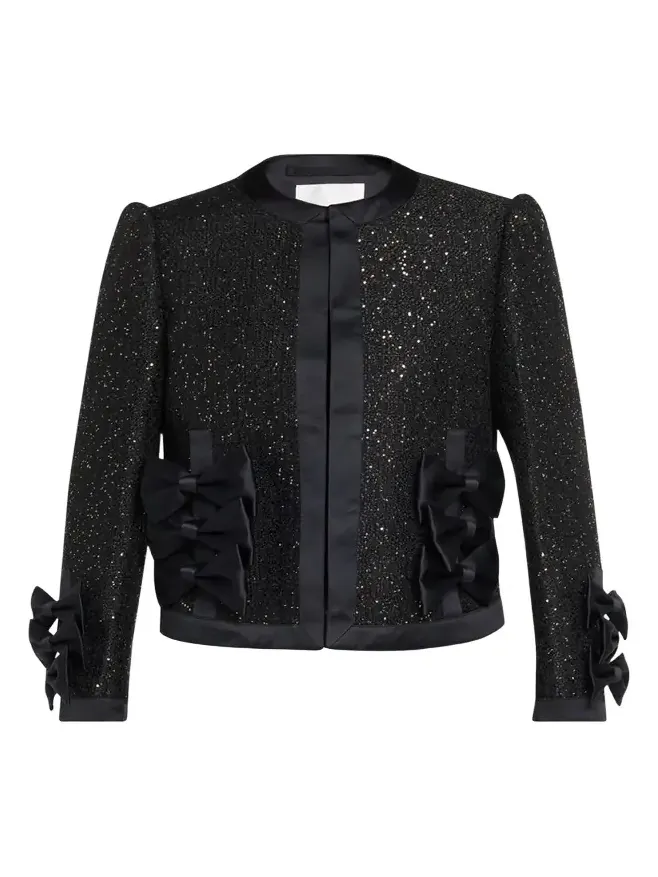 NOIR KEI NINOMIYA Satin Bow Sequined Jacket
