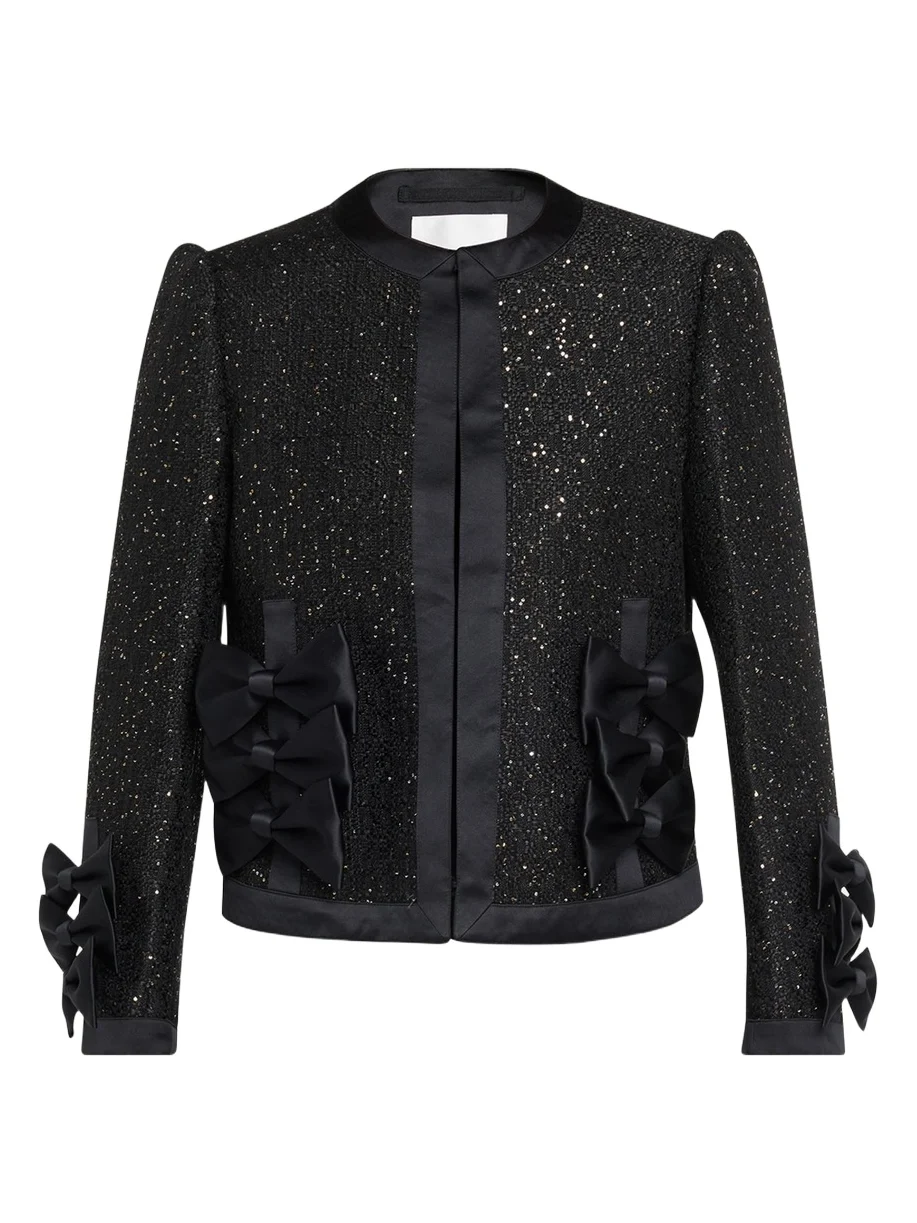 NOIR KEI NINOMIYA Satin Bow Sequined Jacket
