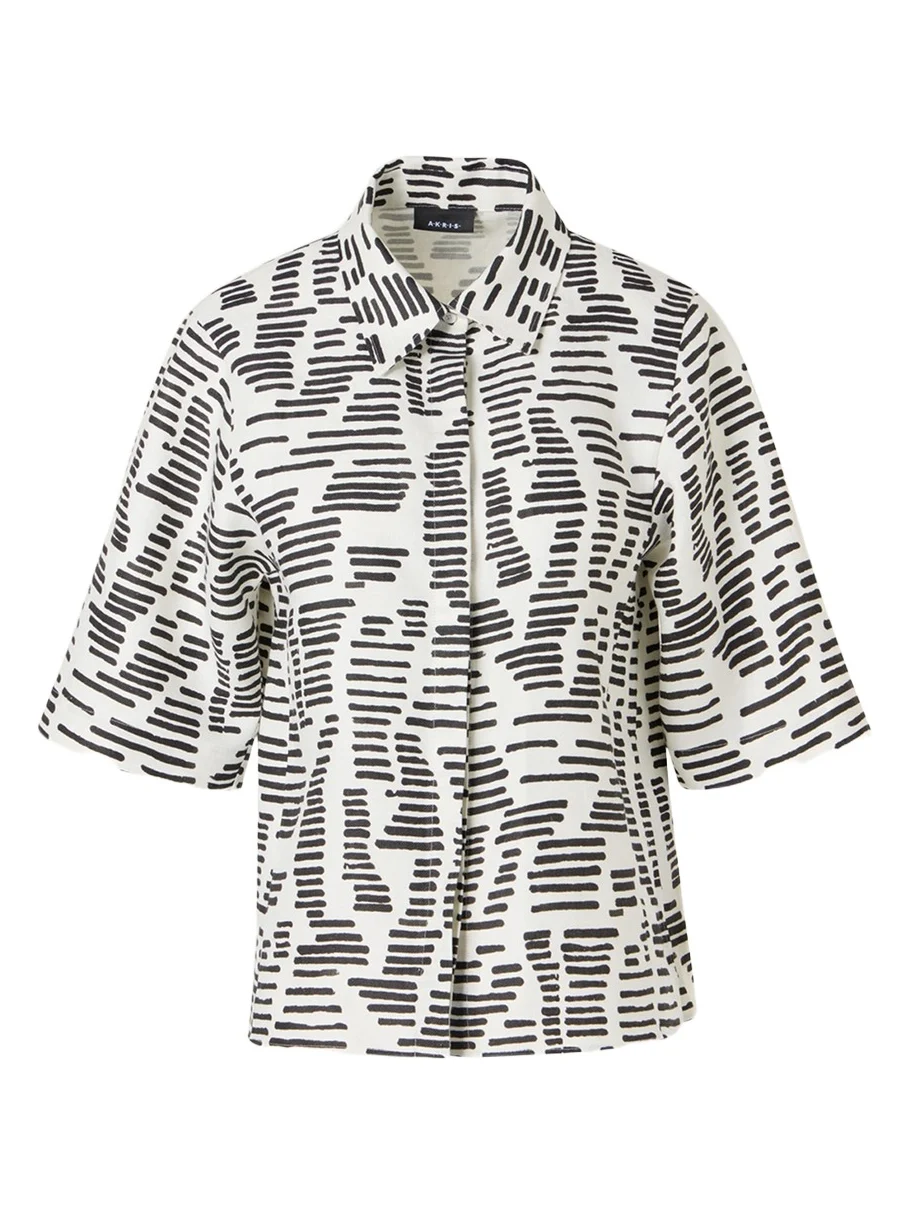 Akris Dance Movements Linen Toile Blouse