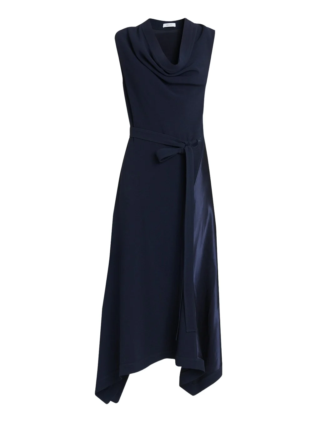 Ferragamo Cowl-Neck Stretch Cady Handkerchief Midi Dress