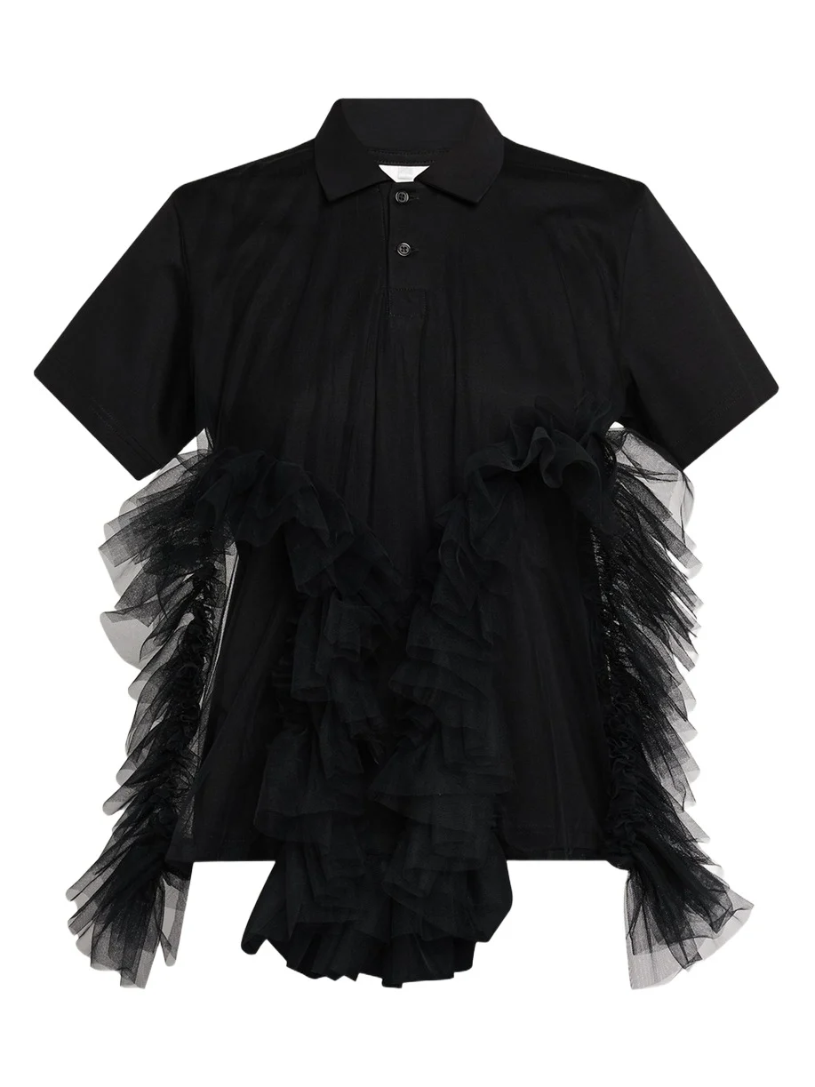 Tiered Tulle Polo Shirt