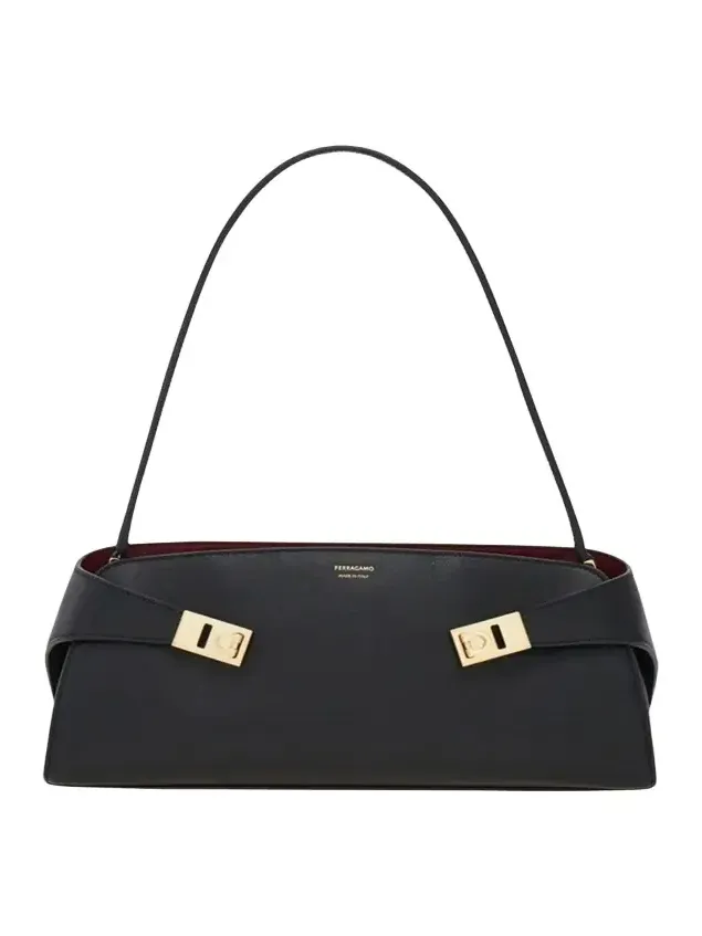 Hug East-West Leather Shoulder Bag