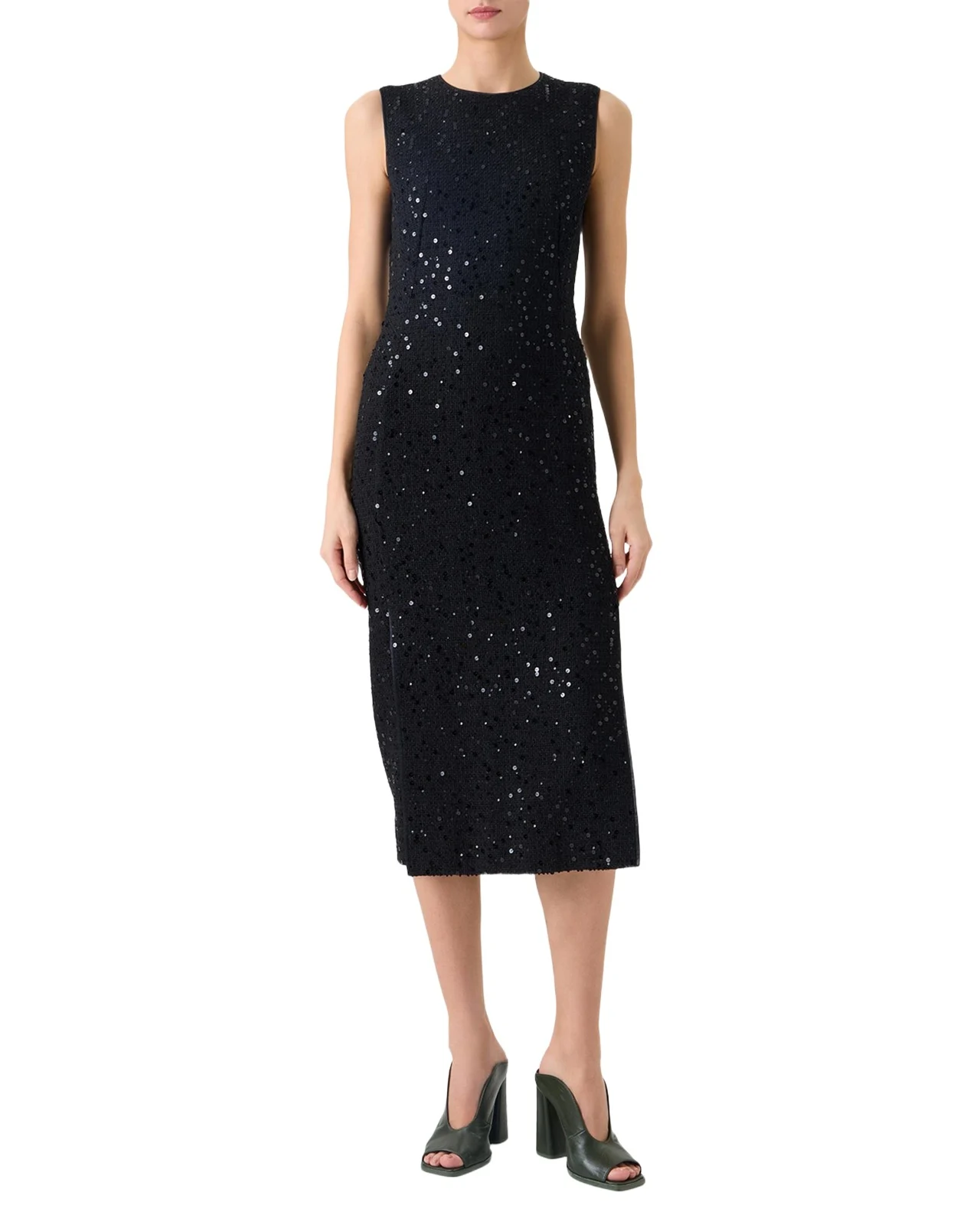 Sequined Tweed Midi Sheath Dress Sequined Tweed Midi Sheath Dress