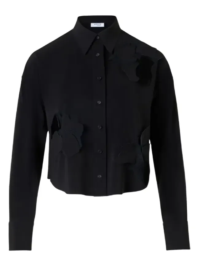Akris punto Flower Applique Button-Down Shirt