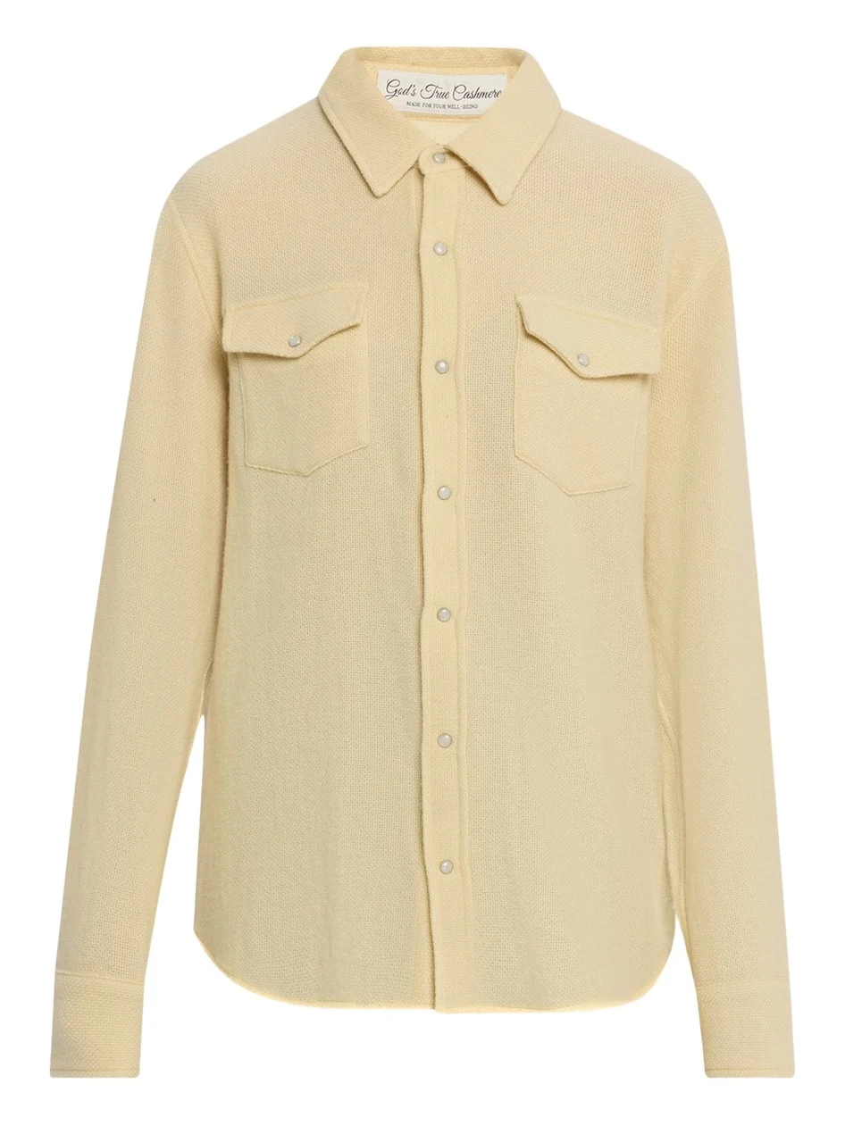 Daffodil Solid Cashmere Button-Front Shirt Daffodil Solid Cashmere Button-Front Shirt
