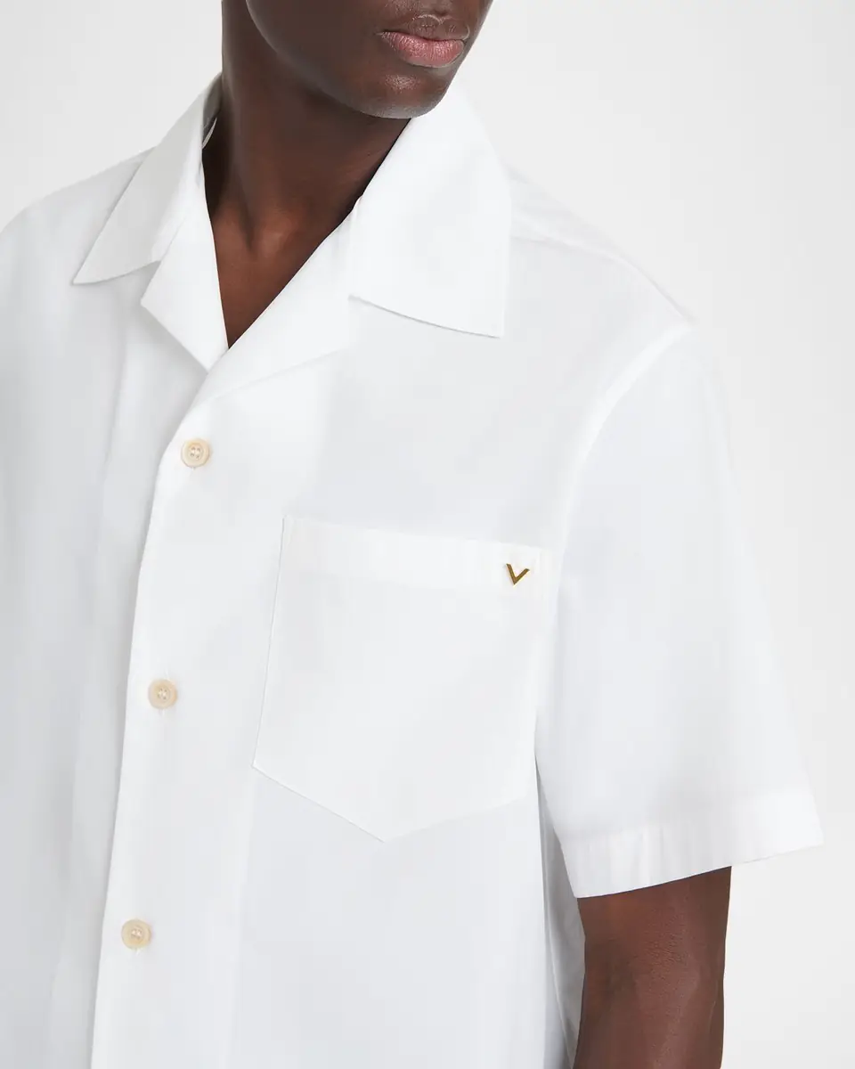 Valentino Garavani Men's Cotton Poplin Camp Shirt | Thumbnail 4
