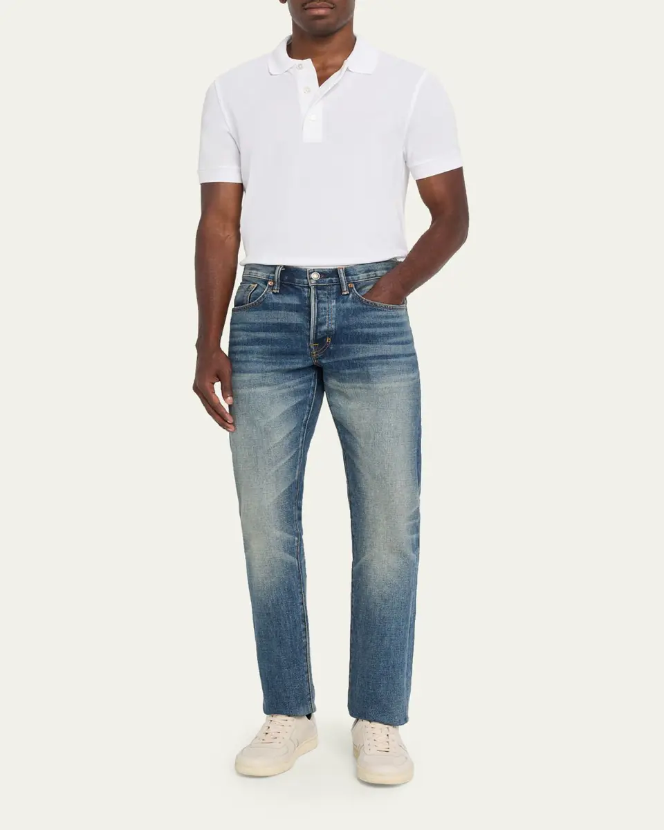 Tom Ford Men's Lyocell Pique Polo Shirt | Thumbnail 2 Tom Ford Men's Lyocell Pique Polo Shirt | Thumbnail 2