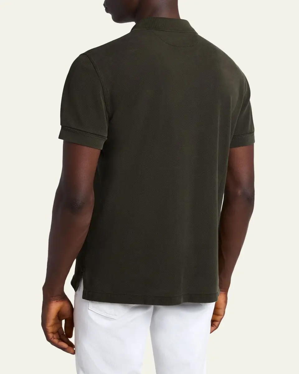 Tom Ford Men's Lyocell Pique Polo Shirt | Thumbnail 7 Tom Ford Men's Lyocell Pique Polo Shirt | Thumbnail 7