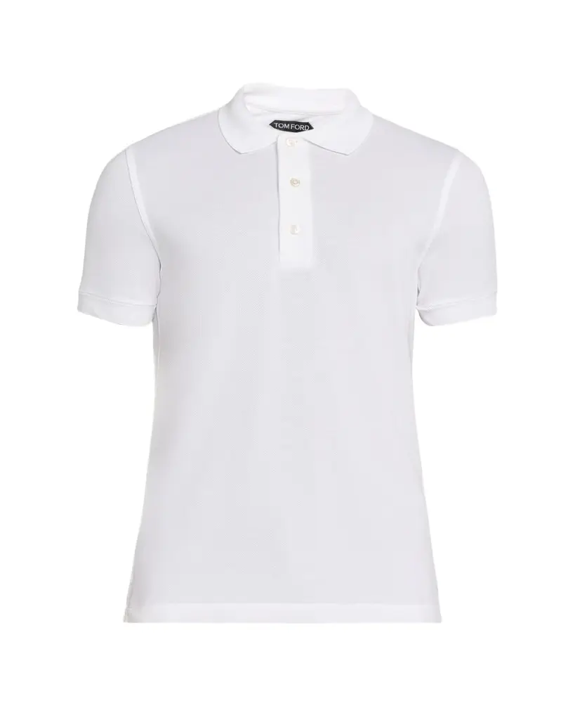 Tom Ford Men's Lyocell Pique Polo Shirt | Image 1 Tom Ford Men's Lyocell Pique Polo Shirt | Image 1
