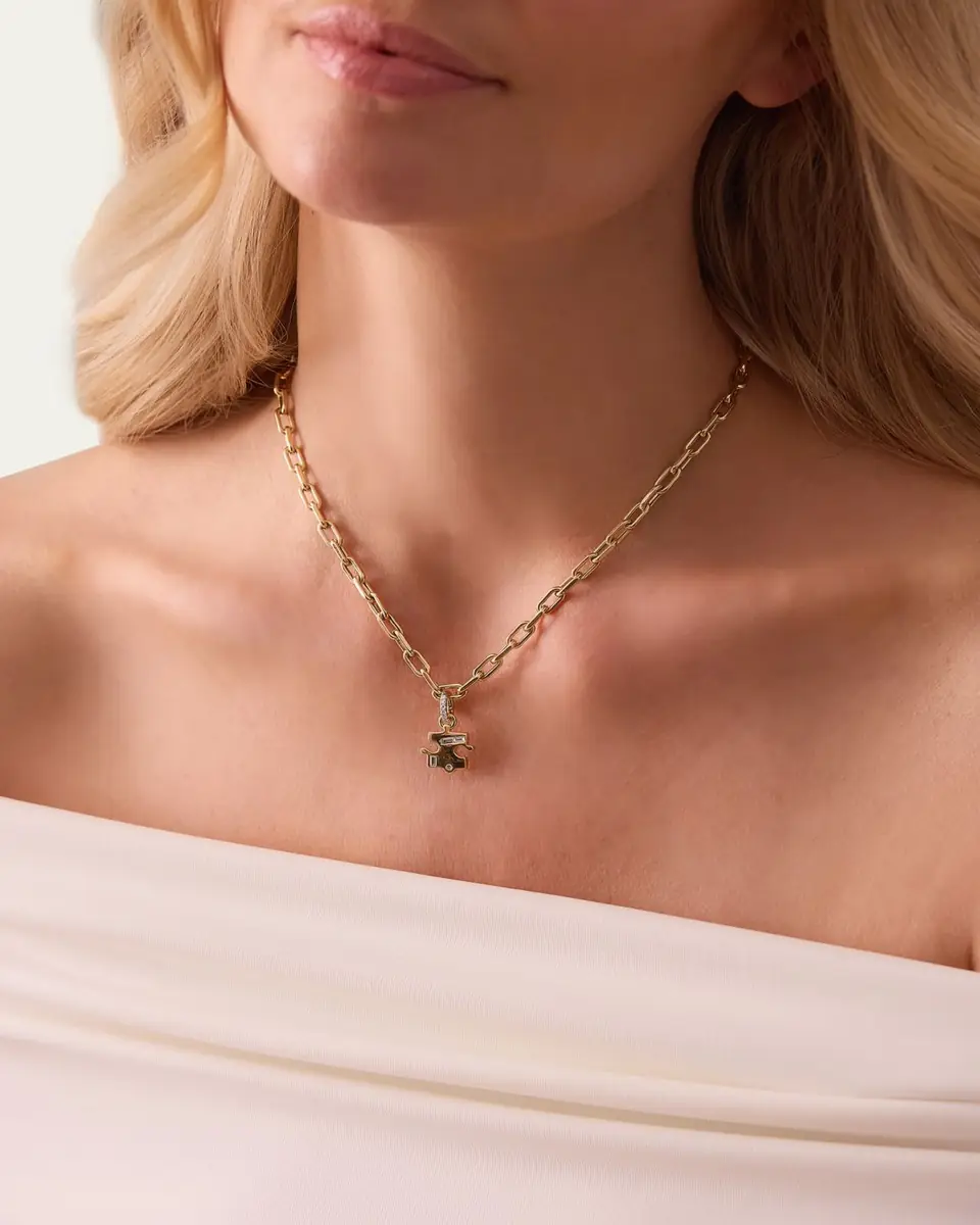 SARA WEINSTOCK Papua 18K Gold & Diamond Puzzle Charm | Thumbnail 2