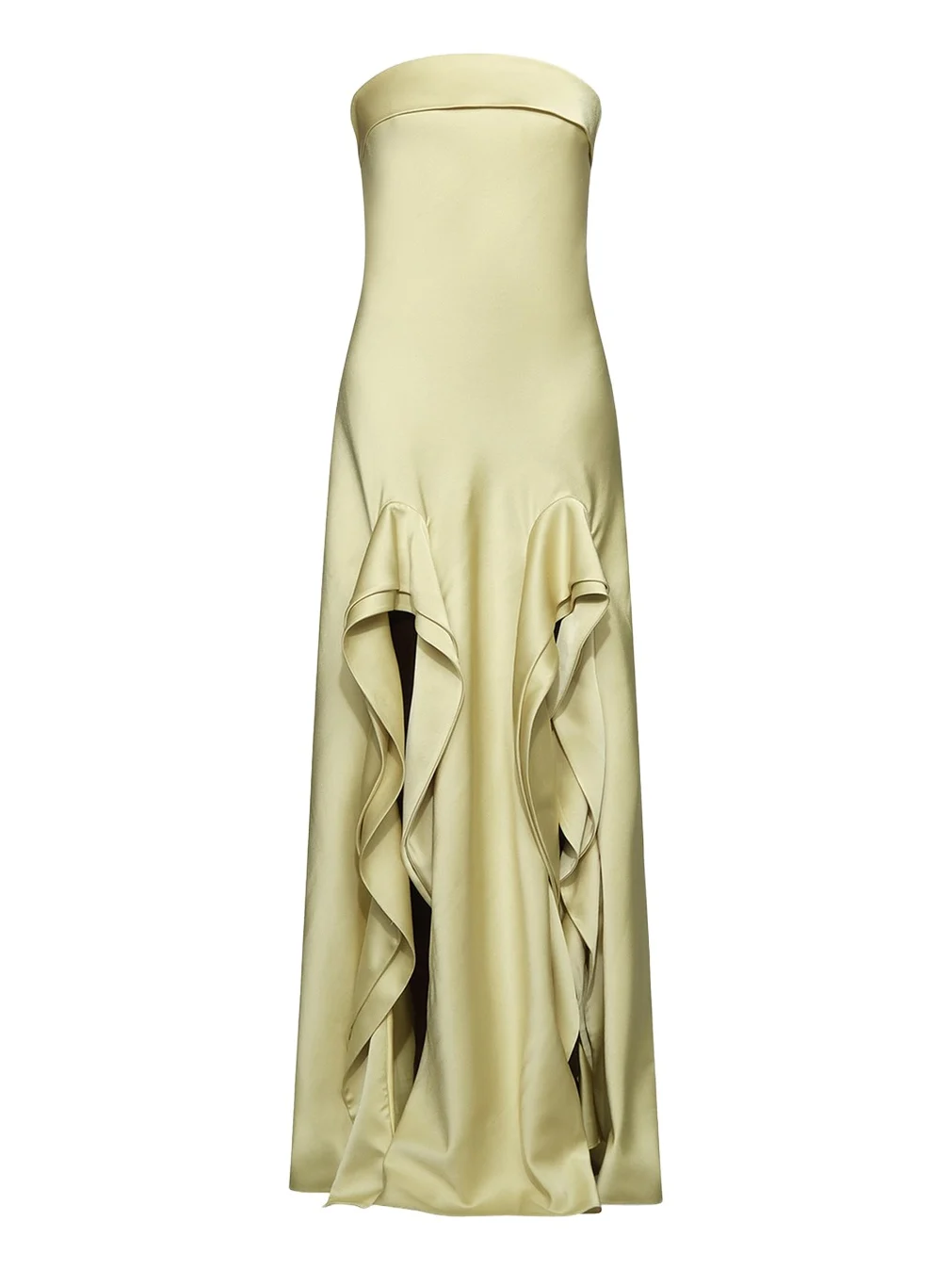 Et Ochs Vernon Strapless Draped Side-Slit Gown