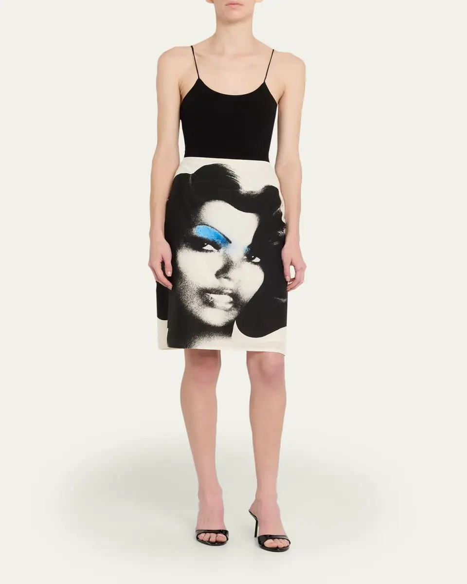 Versace Printed Silk Twill Skirt | Thumbnail 2 Versace Printed Silk Twill Skirt | Thumbnail 2