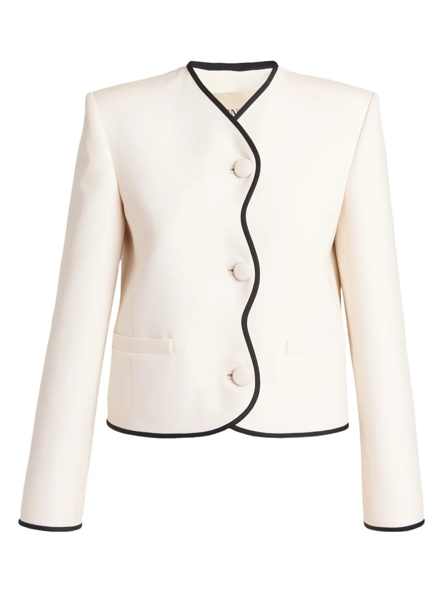 Valentino Garavani Virgin Wool Scallop Jacket | Thumbnail 1 Valentino Garavani Virgin Wool Scallop Jacket | Thumbnail 1
