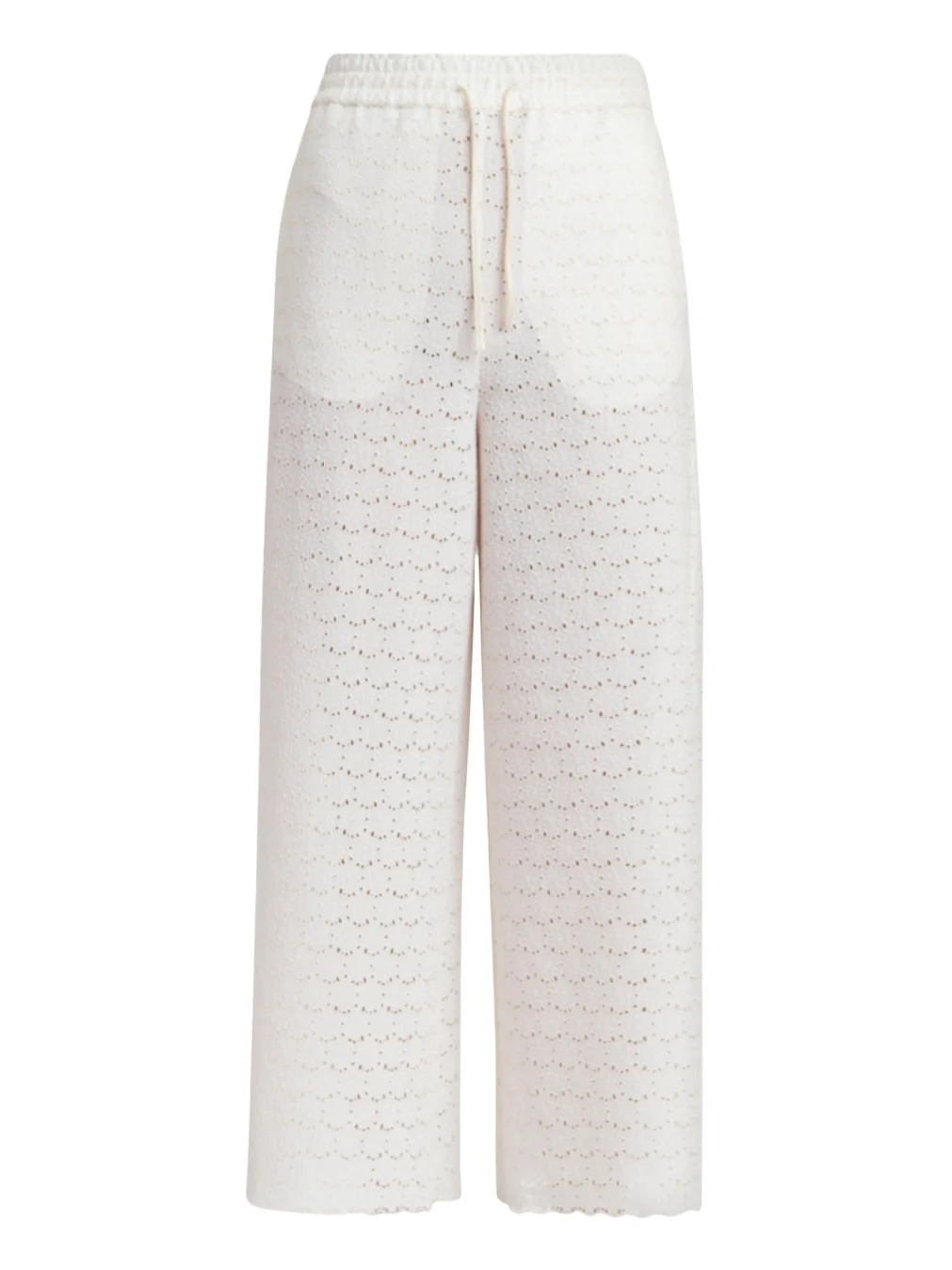 Valentino Garavani Embroidered Eyelet Cotton Drawstring Pants
