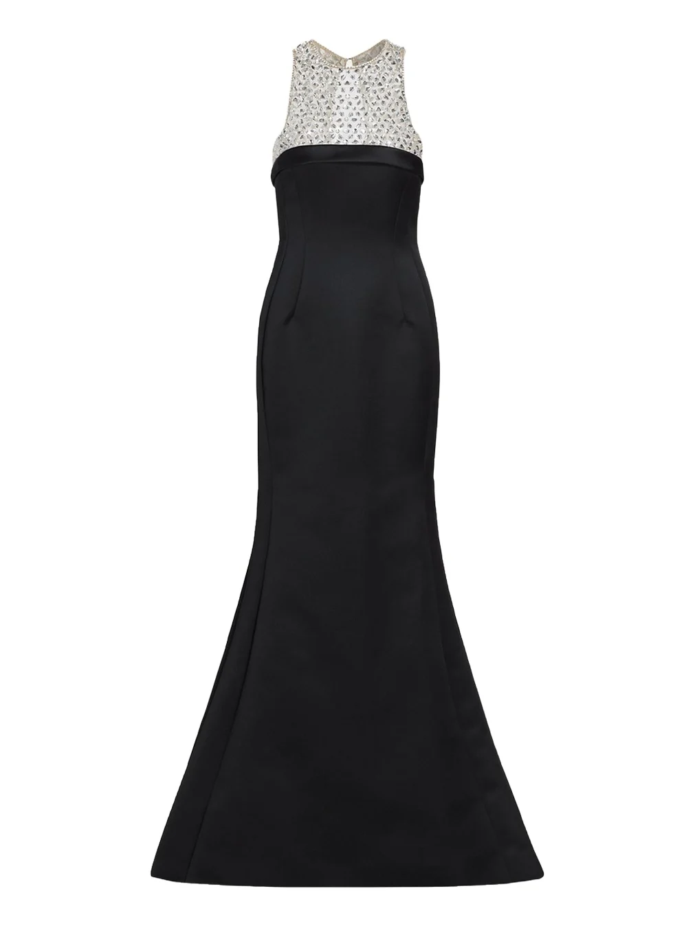 Atelier Prabal Gurung Hunter Crystal And Satin Halter Trumpet Gown