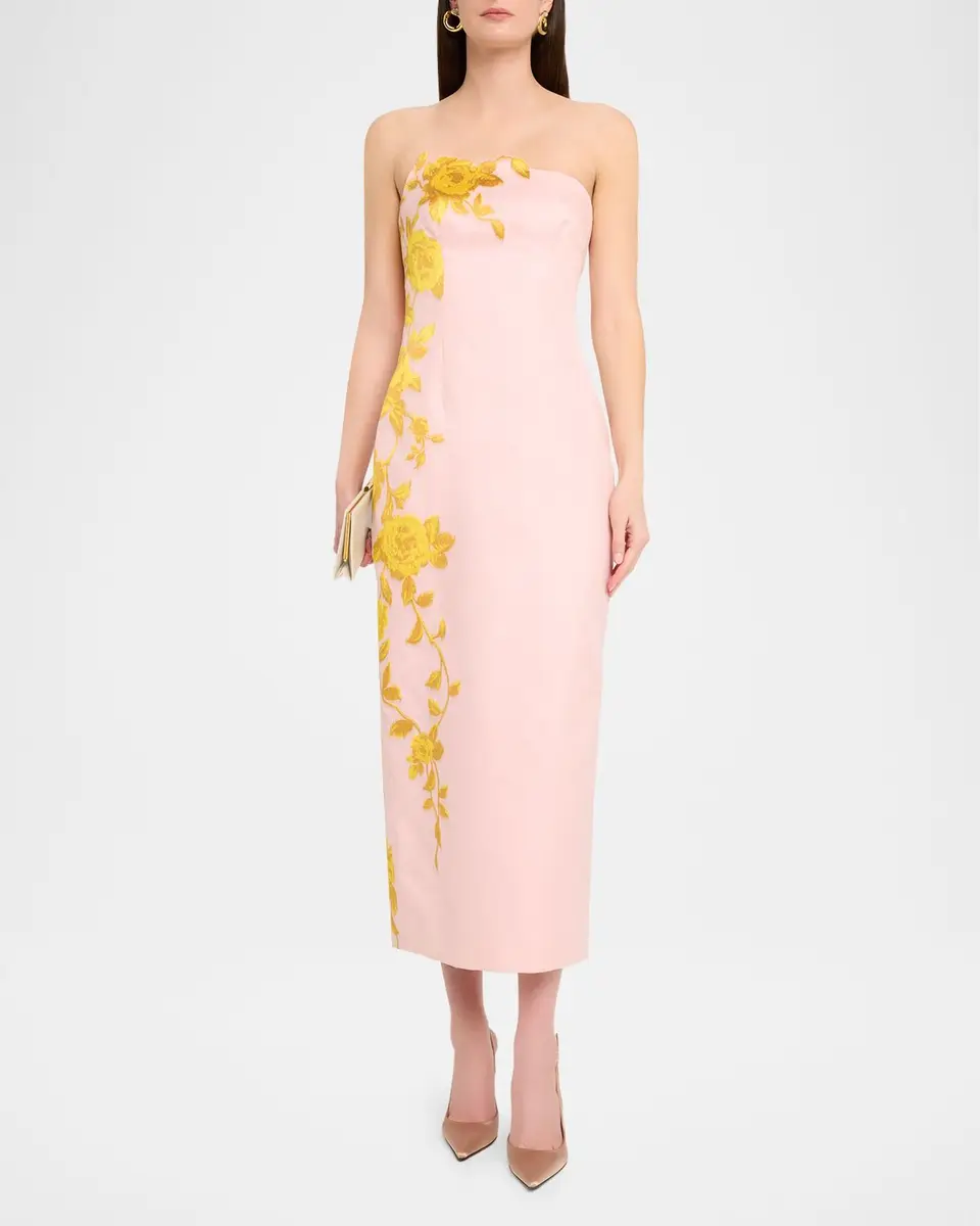 Lela Rose Strapless Rose Fil Coupe Ankle Cocktail Dress | Thumbnail 2