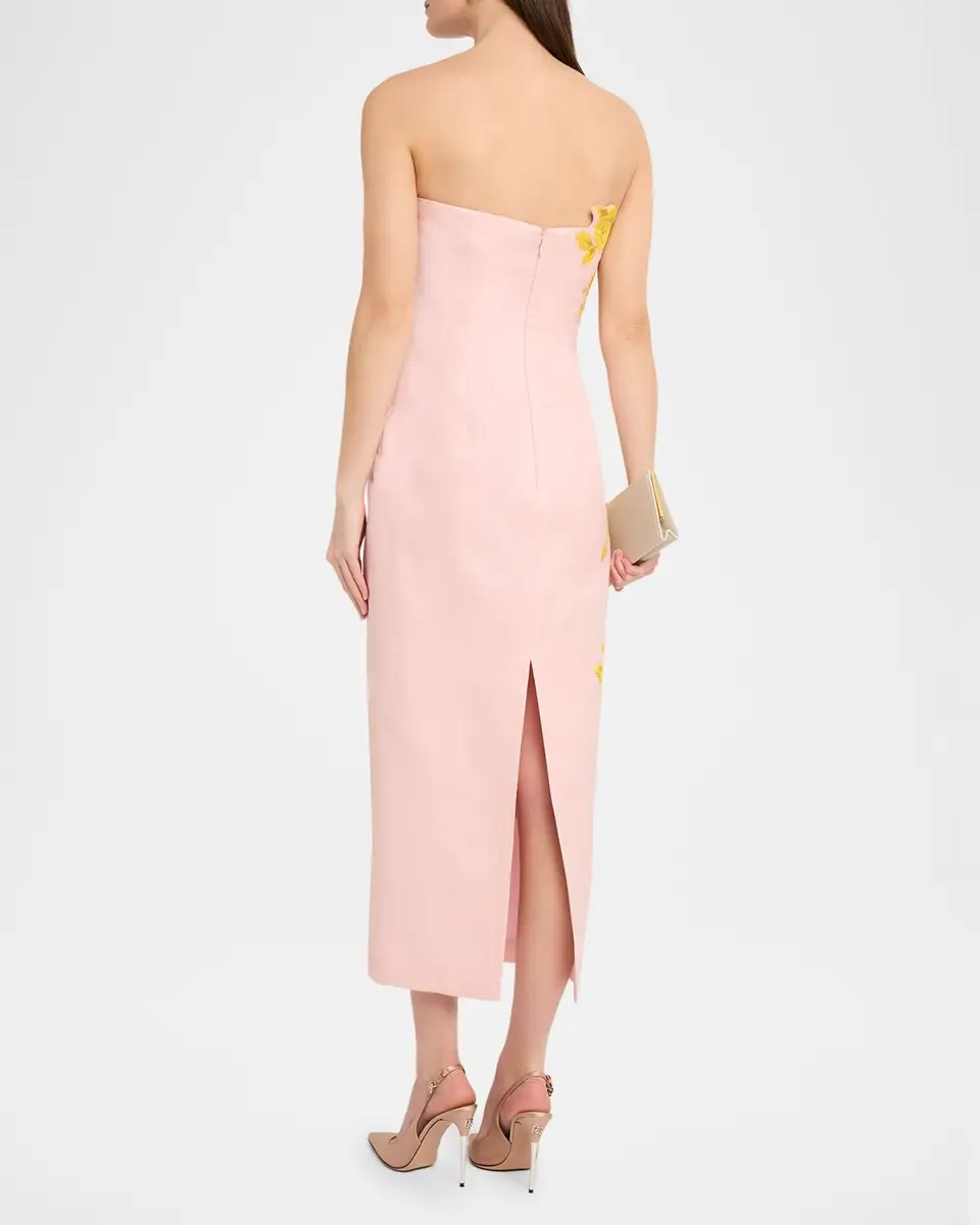 Lela Rose Strapless Rose Fil Coupe Ankle Cocktail Dress | Thumbnail 3