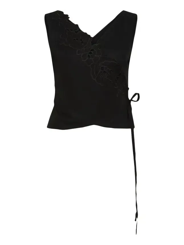 Klara Embroidered Wrap Top Klara Embroidered Wrap Top
