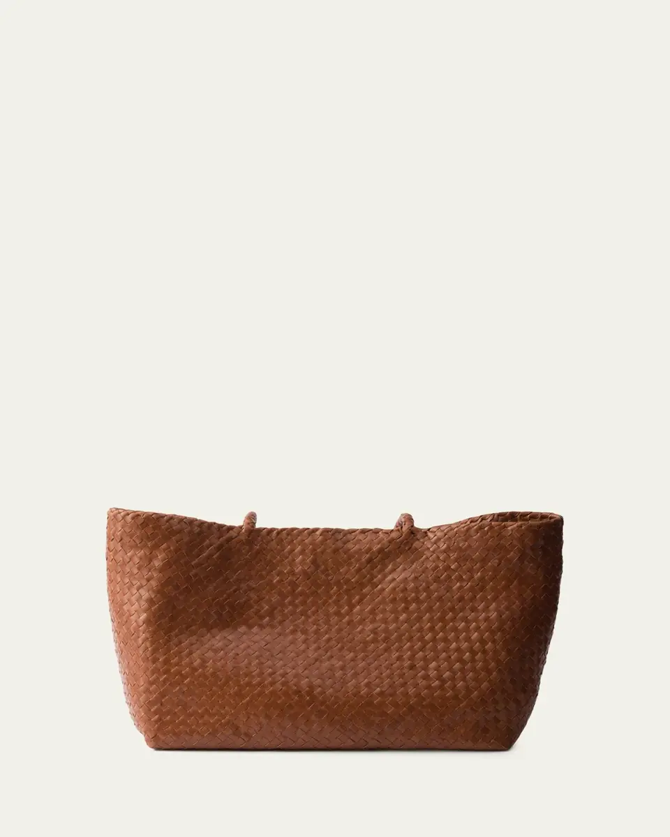 Prada Madras Woven Leather Tote Bag | Thumbnail 3