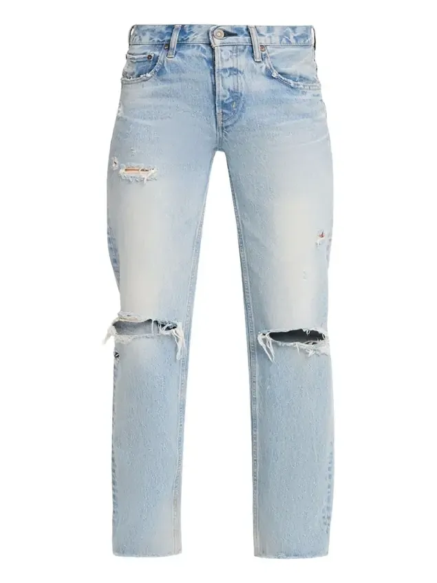 Distressed Straight Low-Rise Jeans