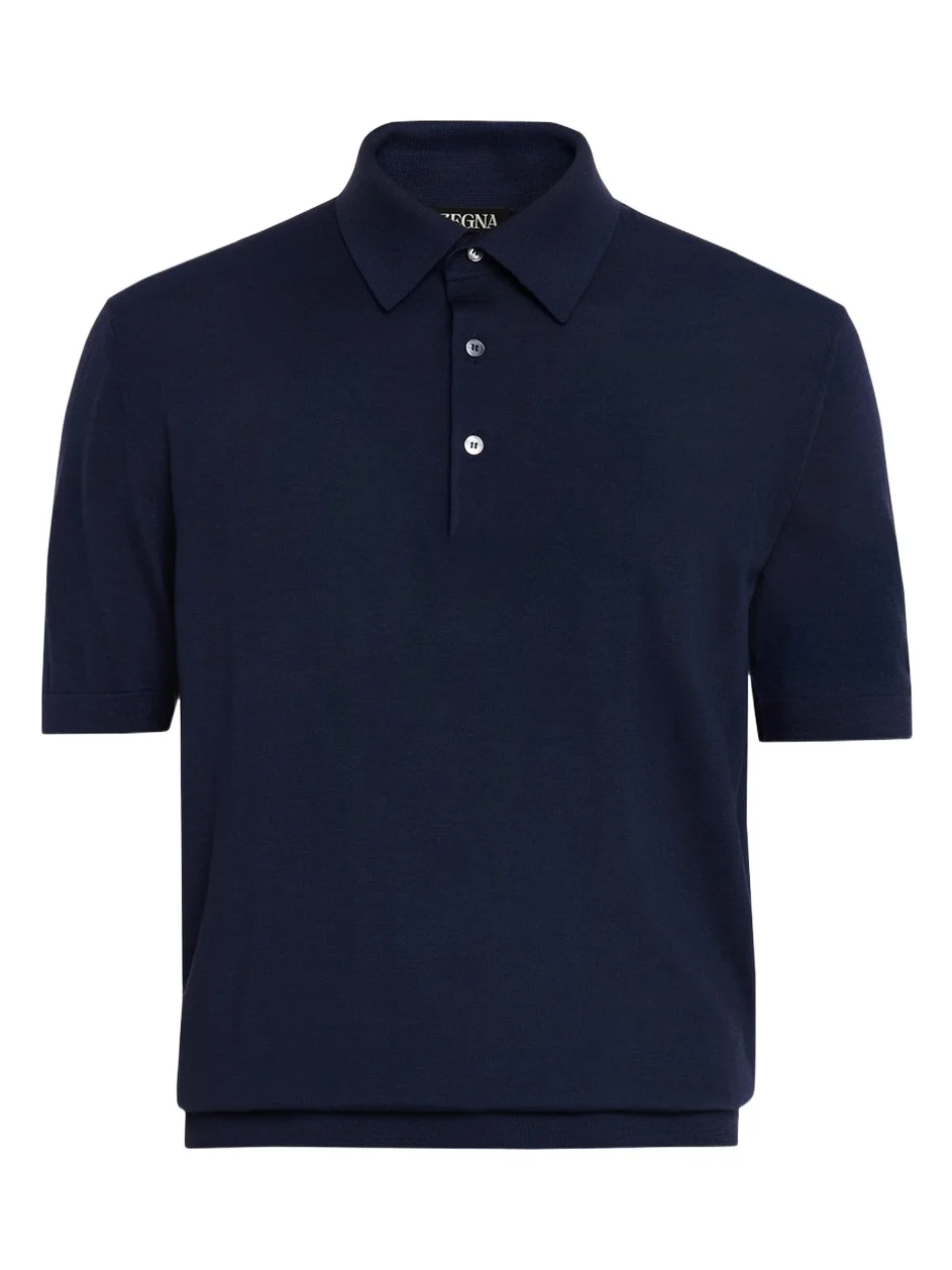 Men's Wool Short-Sleeve Polo Shirt
