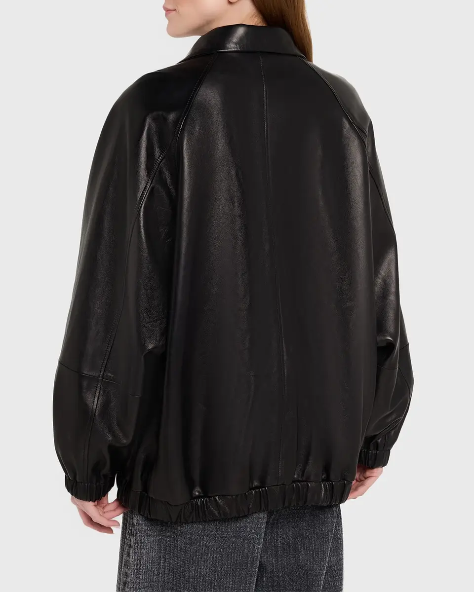Brunello Cucinelli Leather Zip-Front Jacket | Thumbnail 3 Brunello Cucinelli Leather Zip-Front Jacket | Thumbnail 3
