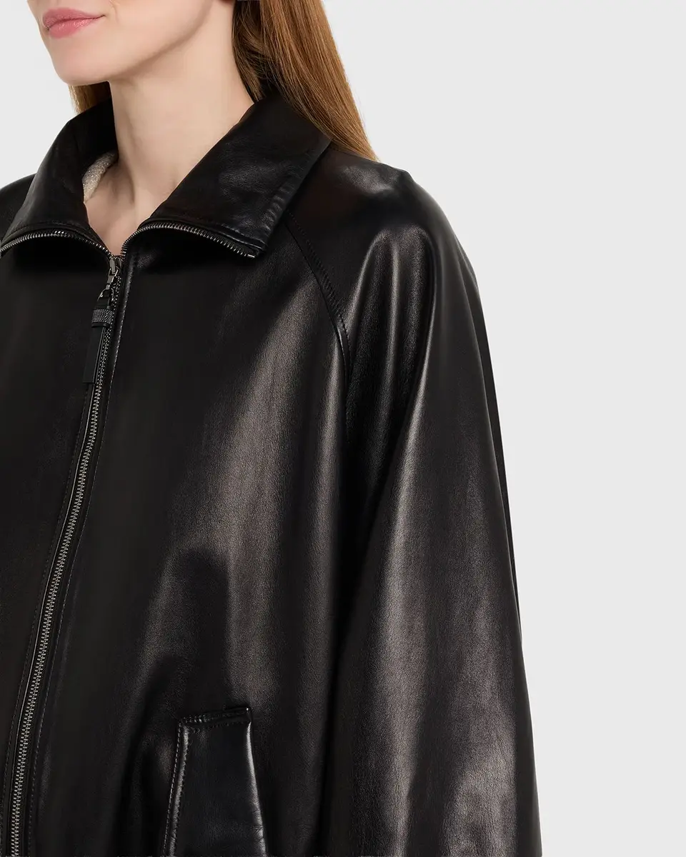 Brunello Cucinelli Leather Zip-Front Jacket | Thumbnail 5 Brunello Cucinelli Leather Zip-Front Jacket | Thumbnail 5