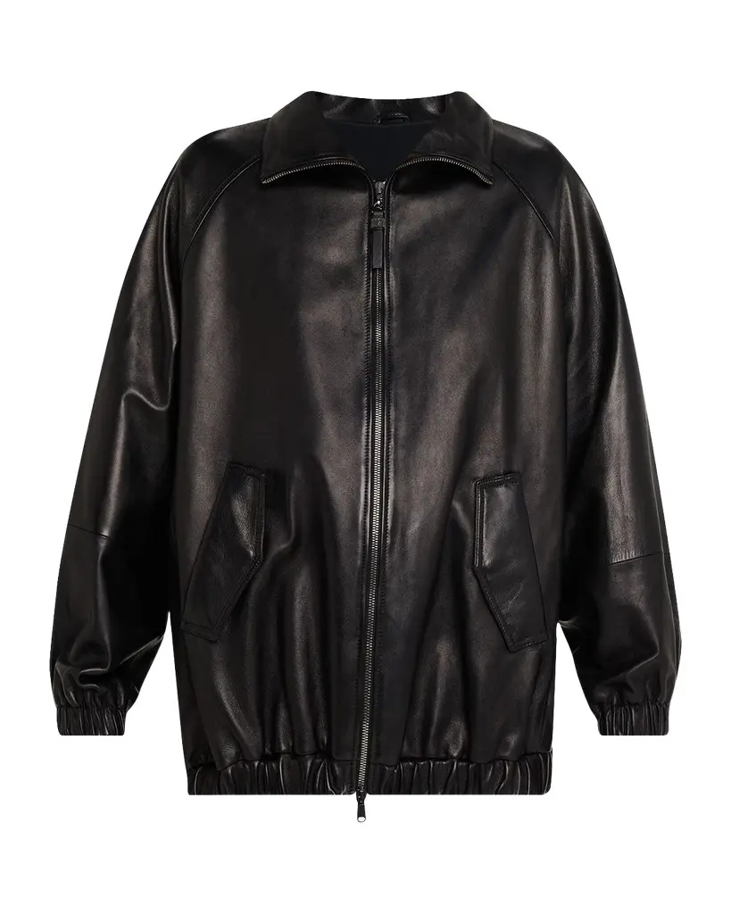Brunello Cucinelli Leather Zip-Front Jacket | Image 1 Brunello Cucinelli Leather Zip-Front Jacket | Image 1