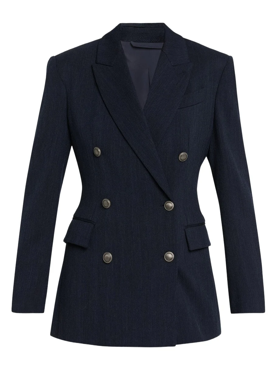 Herringbone Double-Breasted Jacket