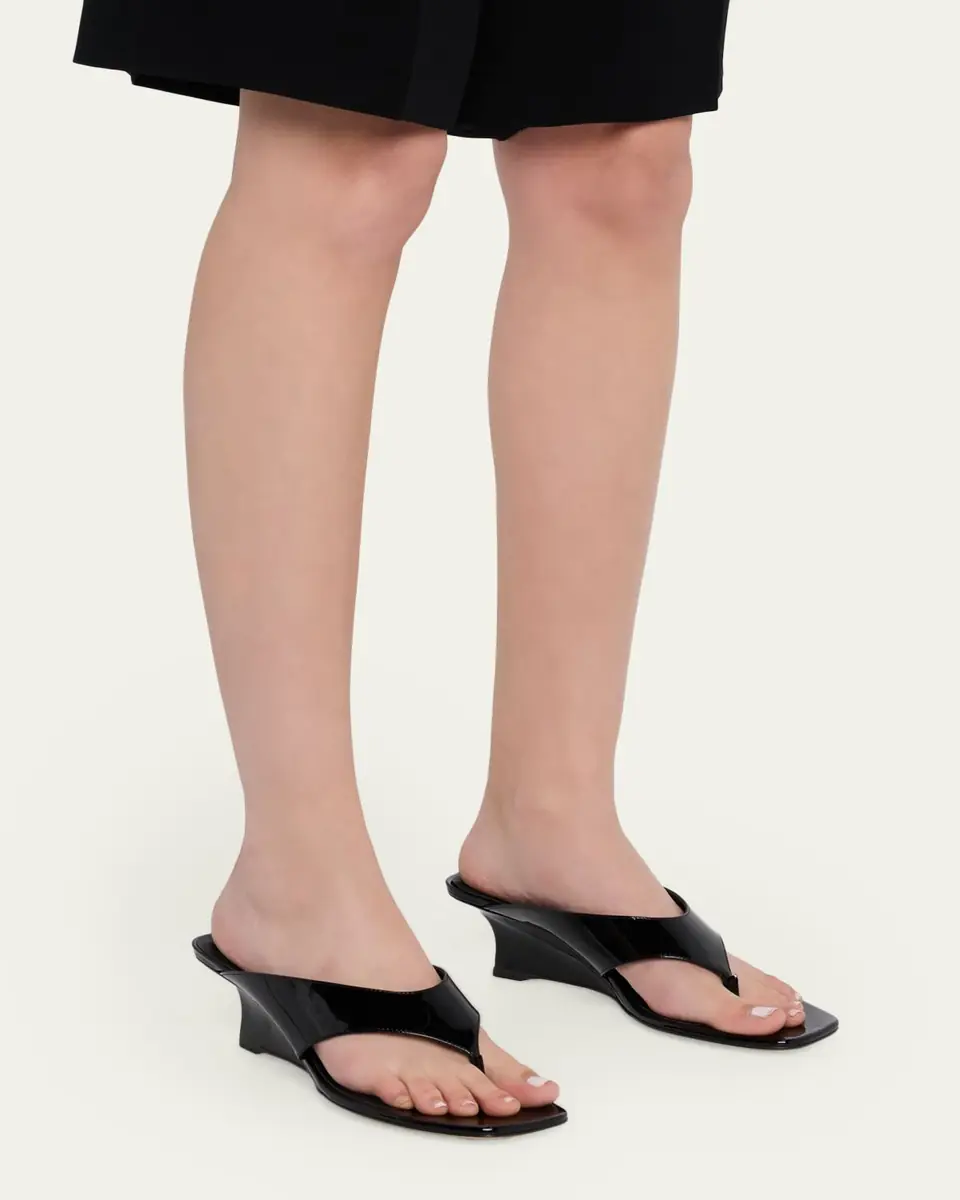 Stuart Weitzman 50mm Vinnie Patent Leather Thong Sandals | Thumbnail 2 Stuart Weitzman 50mm Vinnie Patent Leather Thong Sandals | Thumbnail 2
