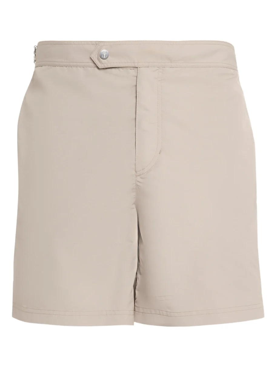 Men's Tabbed-Waistband Nylon Swim Shorts with Piping Men's Tabbed-Waistband Nylon Swim Shorts with Piping