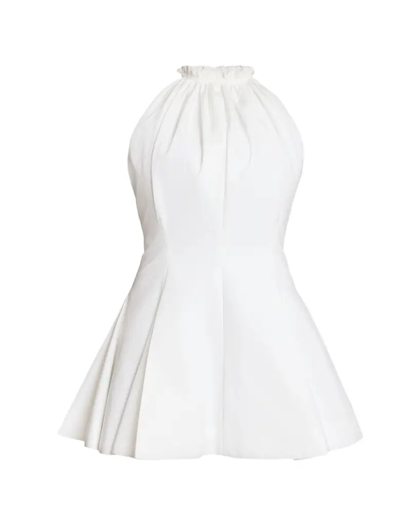 Balmain Cotton Poplin Halter Mini Dress | Image 1 Balmain Cotton Poplin Halter Mini Dress | Image 1