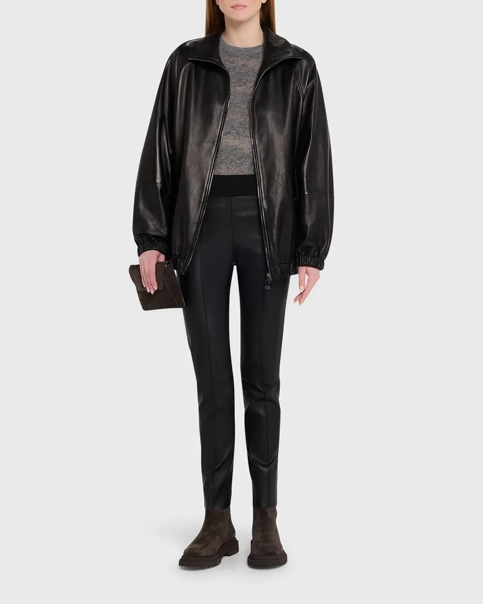 Brunello Cucinelli Leather Ankle Pants | Thumbnail 2 Brunello Cucinelli Leather Ankle Pants | Thumbnail 2
