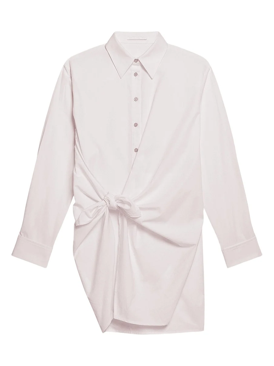 Knotted Cotton Shirtdress Knotted Cotton Shirtdress